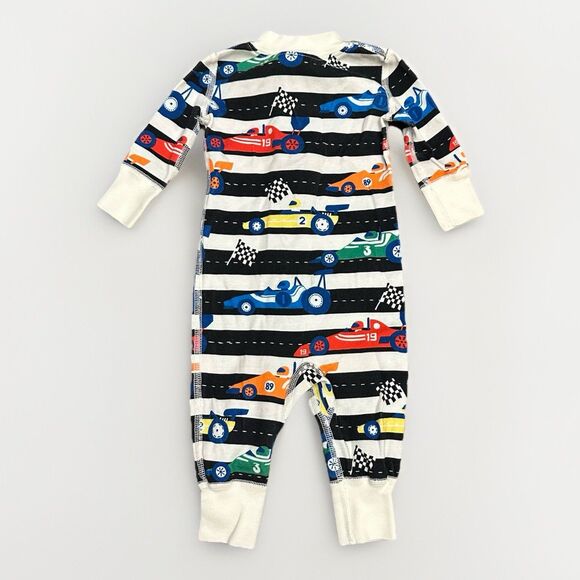 Hanna Andersson 0-3 Month Baby Zip Sleeper Organic Cotton Fast Lane Cars - Picture 4 of 7